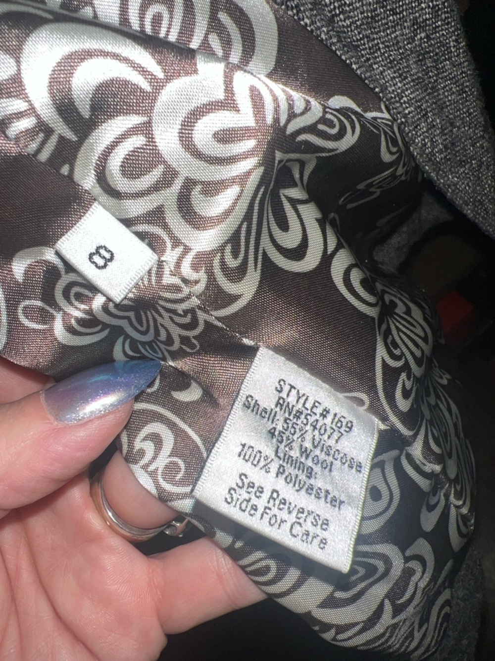 CAbi Taupe-Gray A-Line Wool-Blend Pea Coat 8 - Picture 13 of 16